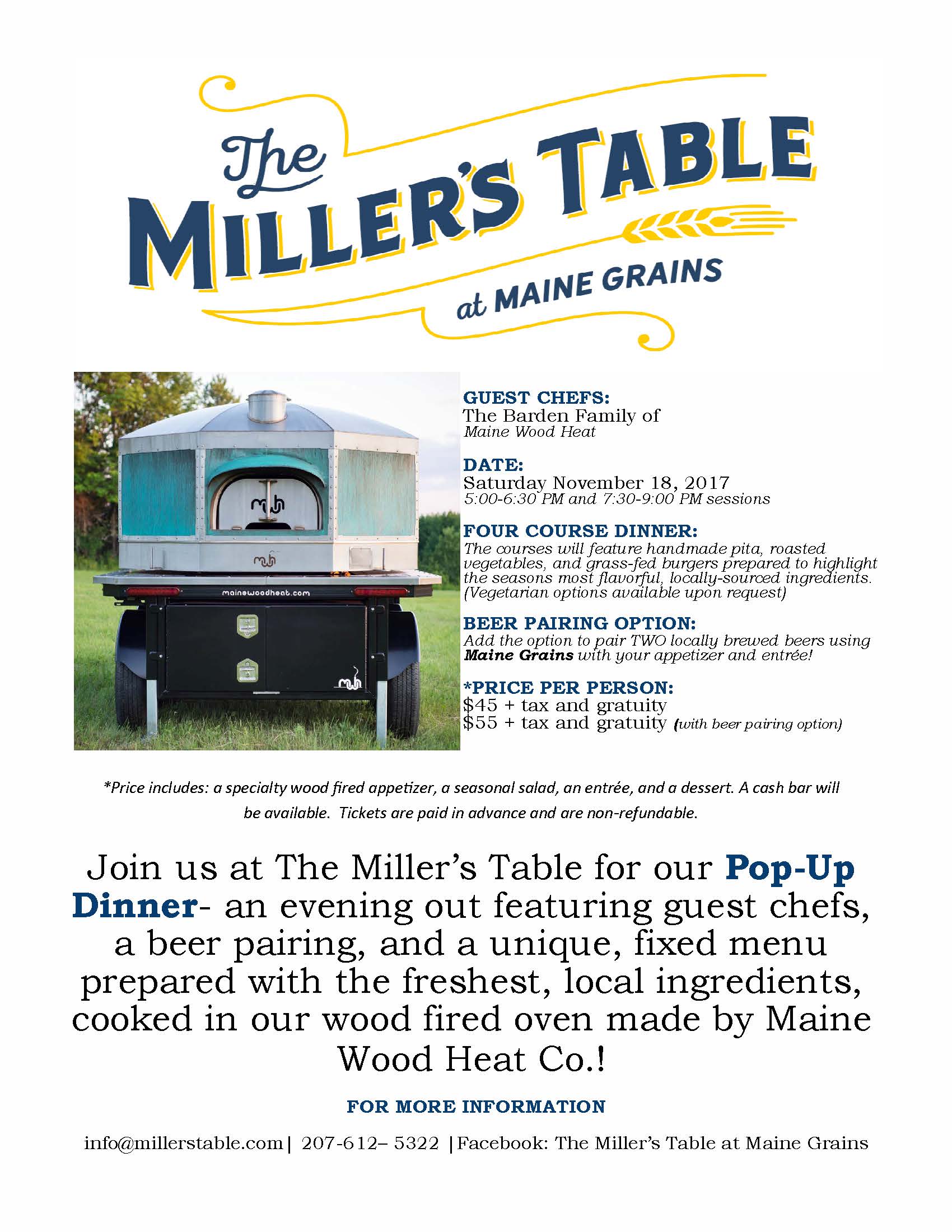 MWH Pop-Up Dinner Flyer